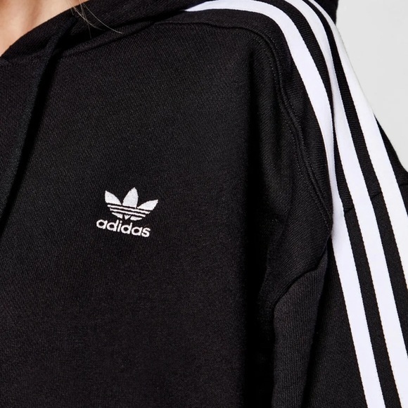 Adidas Originals Women's Super Heavy Classics Crop Pullover Hoodie Black XS - Picture 3 of 3